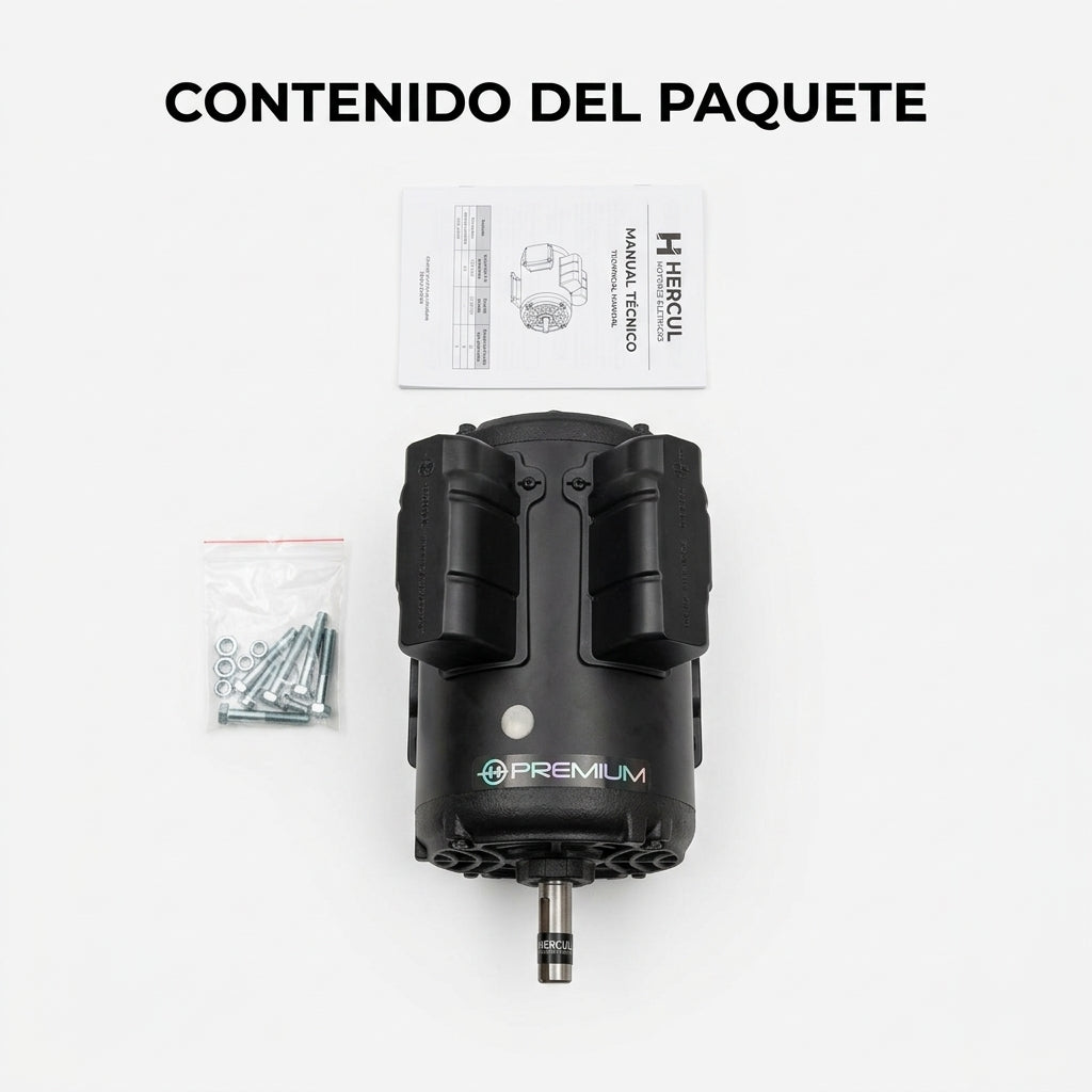 Electric industrial motor — Contenido del Paquete - Vista Aerea | Generated by Modelize