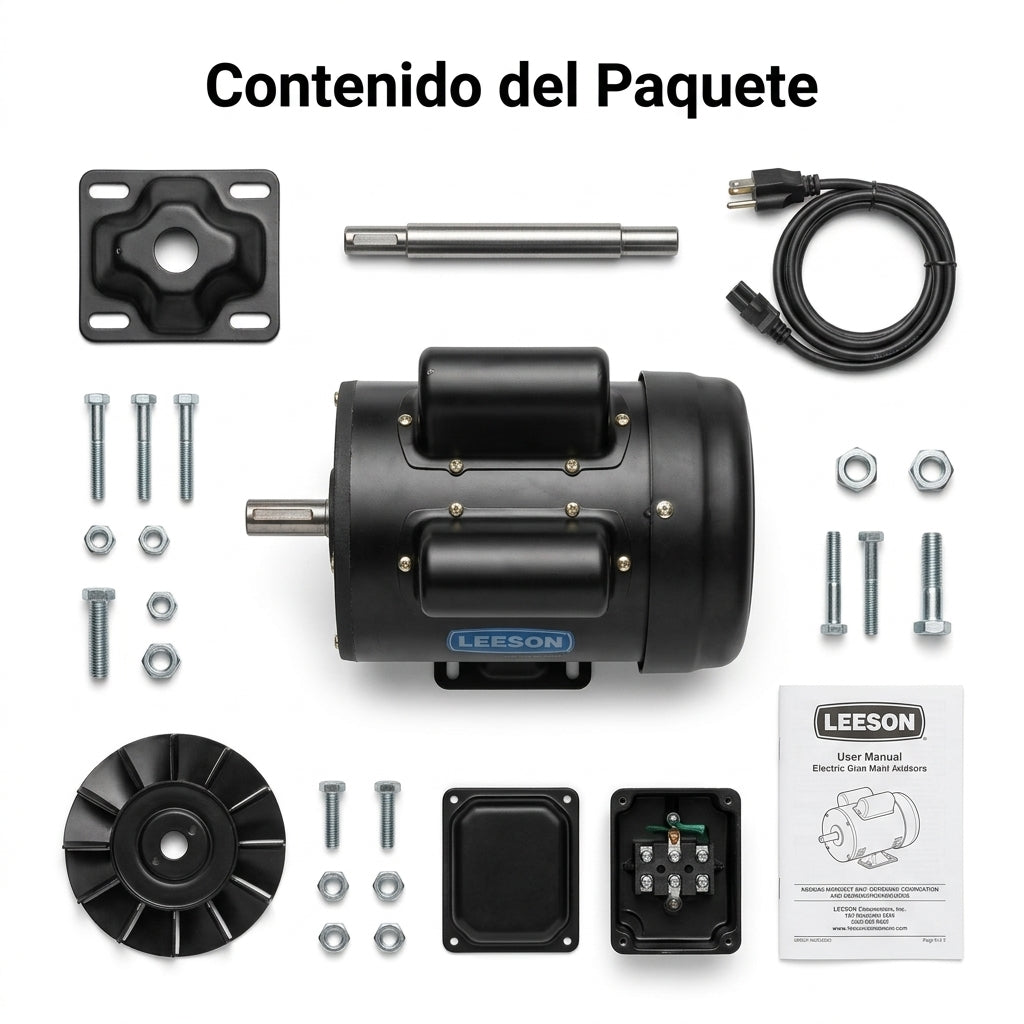 Industrial Electric Motor — Contenido del Paquete - Vista Aerea | Generated by Modelize