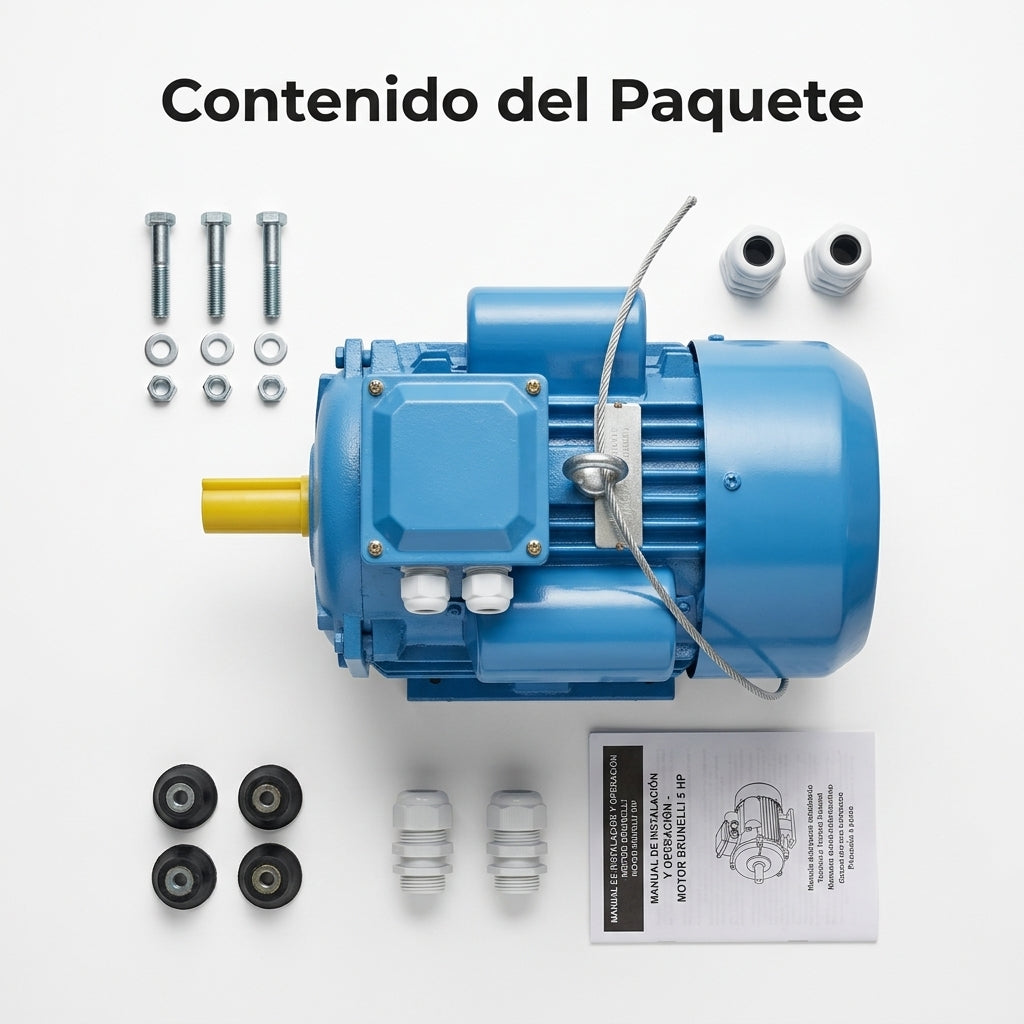 Industrial Electric Motor — Contenido del Paquete - Vista Aerea | Generated by Modelize