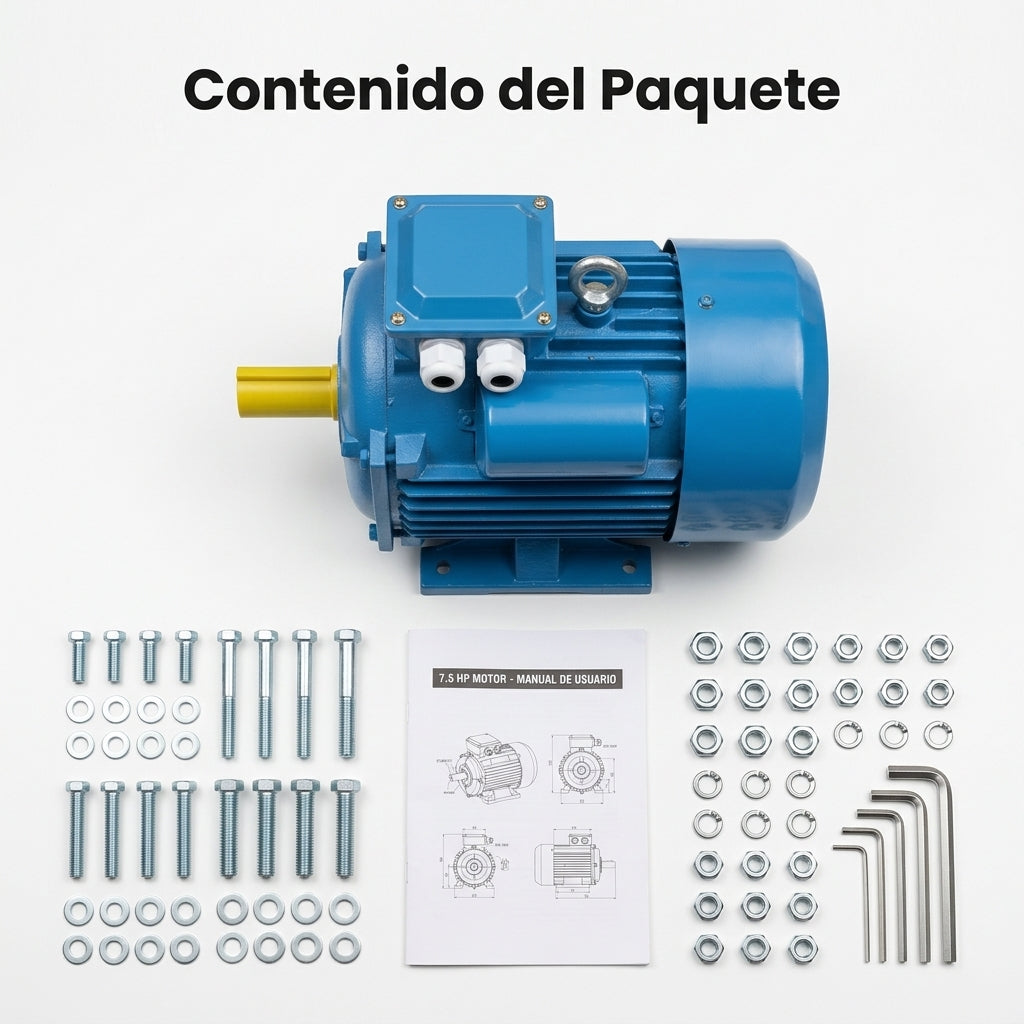 Industrial electric motor — Contenido del Paquete - Vista Aerea | Generated by Modelize