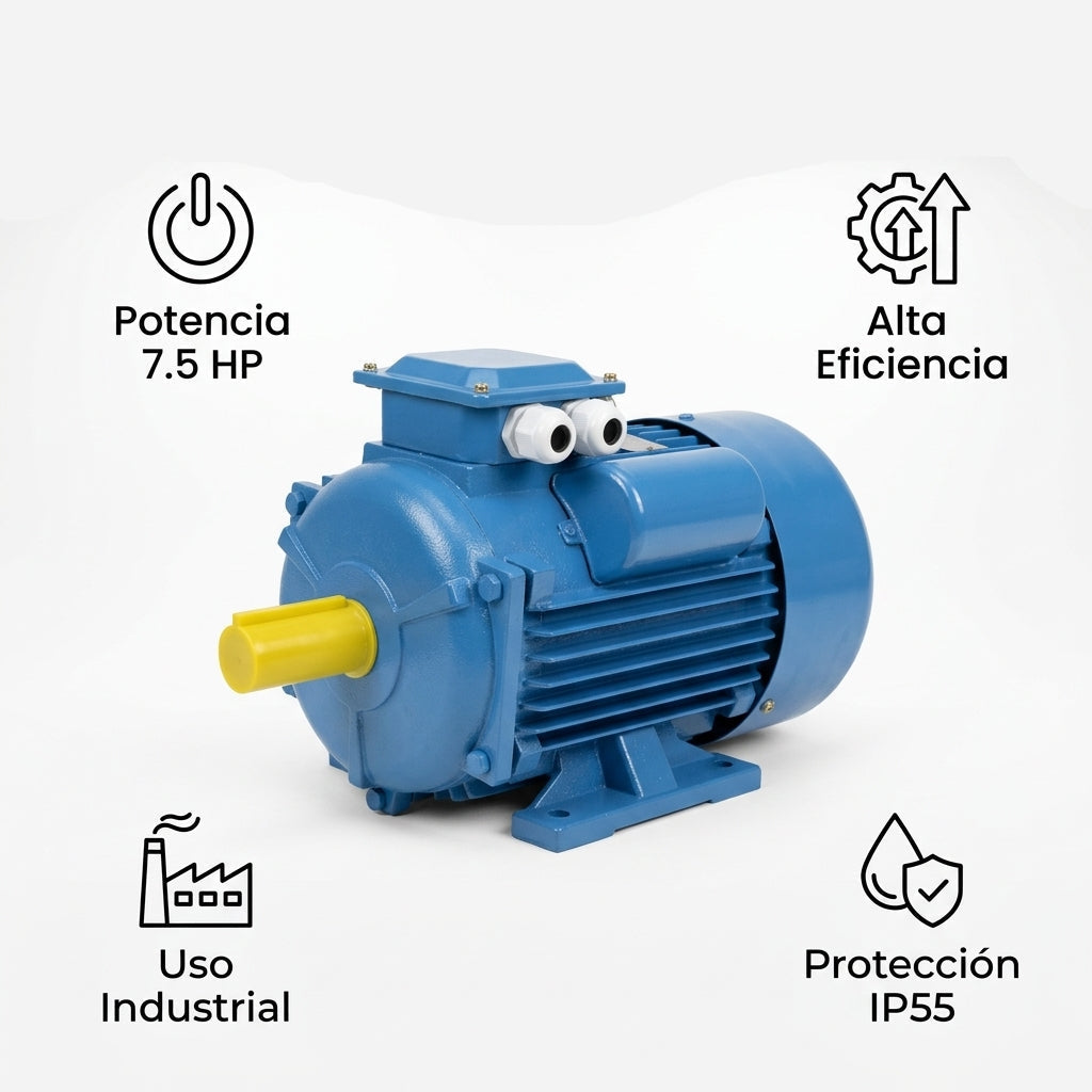 Industrial Electric Motor — Infografia de Caracteristicas | Generated by Modelize