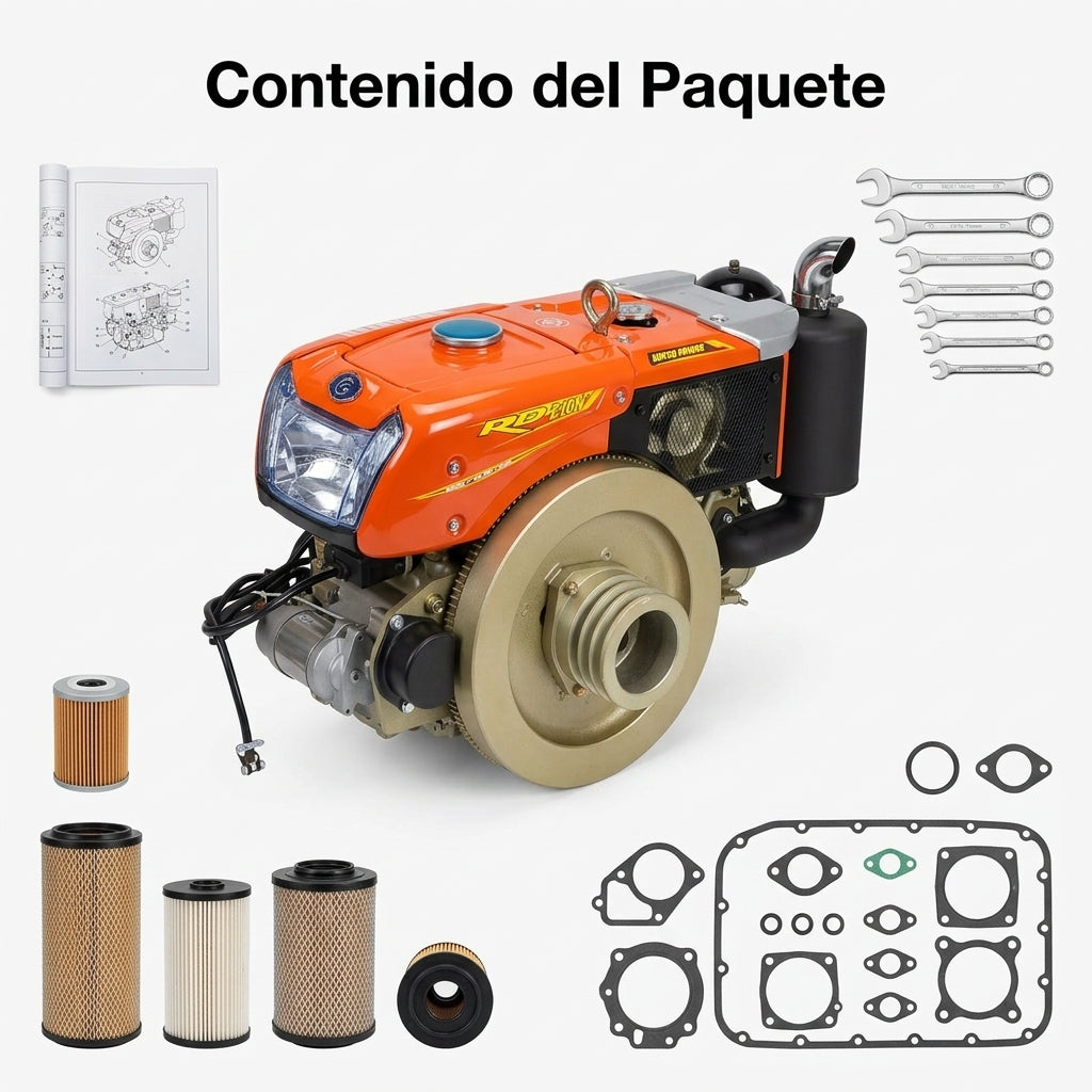 Stationary diesel engine — Contenido del Paquete - Vista Aerea | Generated by Modelize
