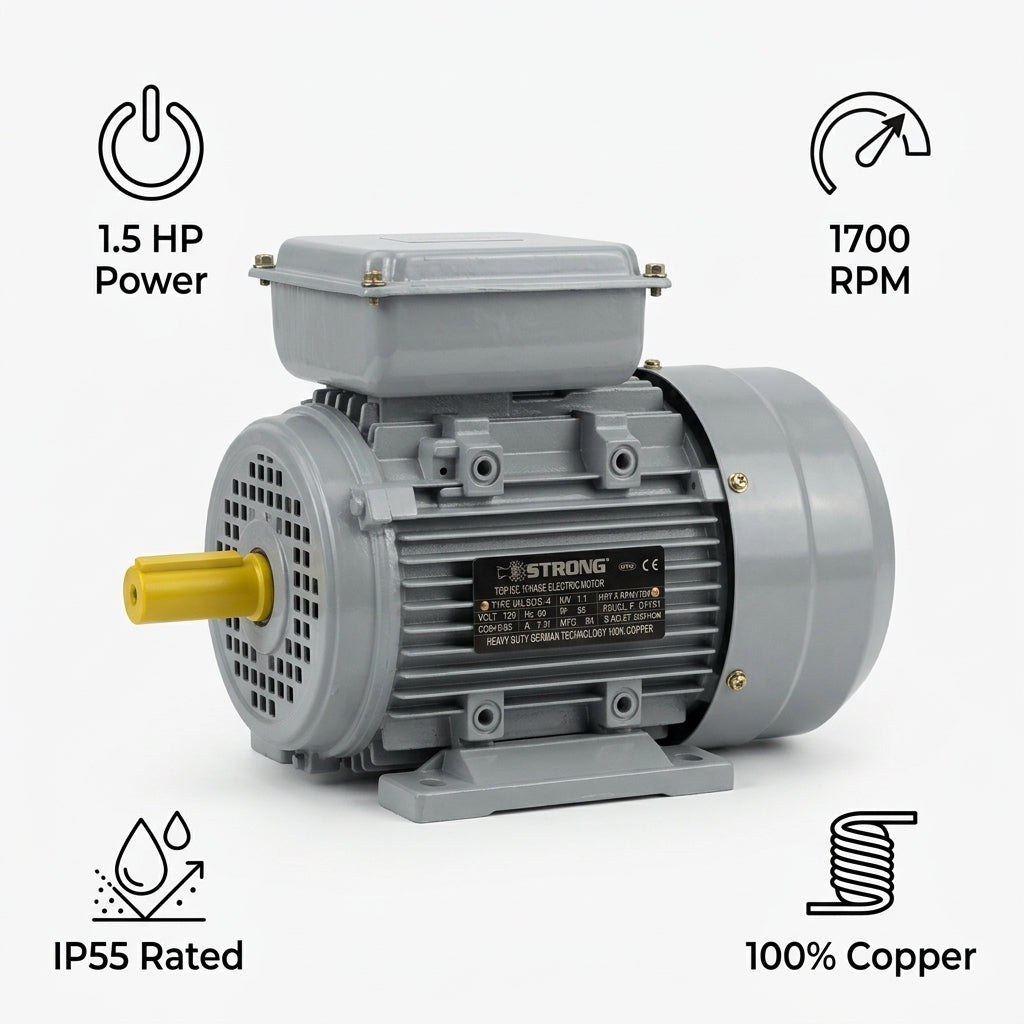 Industrial Electric Motor — Infografia de Caracteristicas | Generated by Modelize
