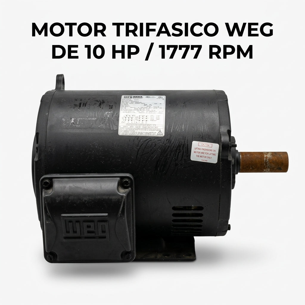 Industrial Three-Phase Electric Motor — Portada Principal - Estudio Blanco | Generated by Modelize
