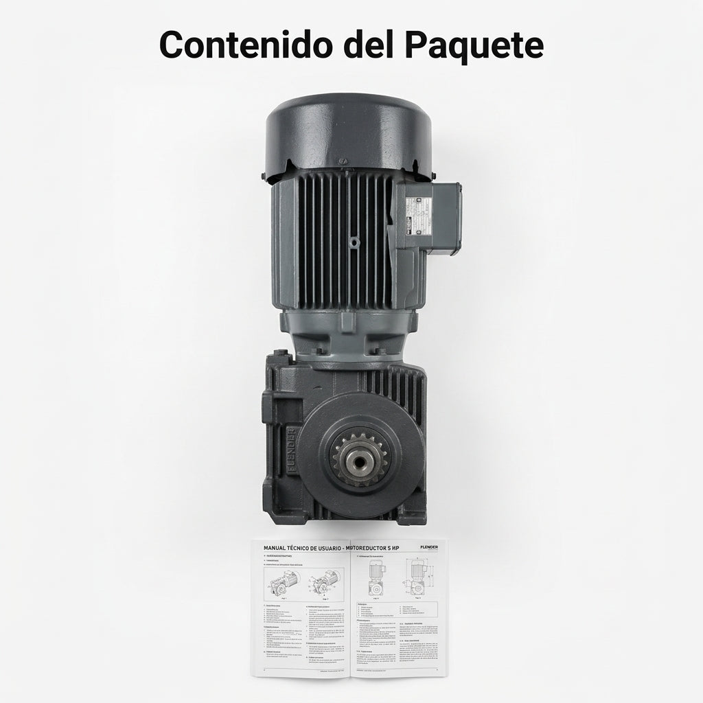 Industrial Motoreductor — Contenido del Paquete - Vista Aerea | Generated by Modelize