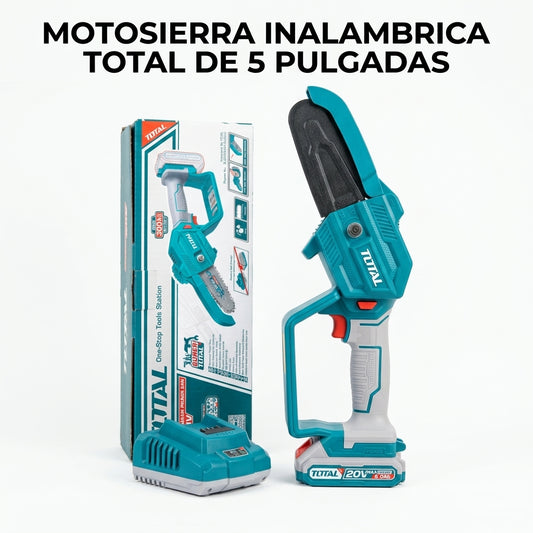Cordless mini chainsaw — Portada Principal - Estudio Blanco | Generated by Modelize