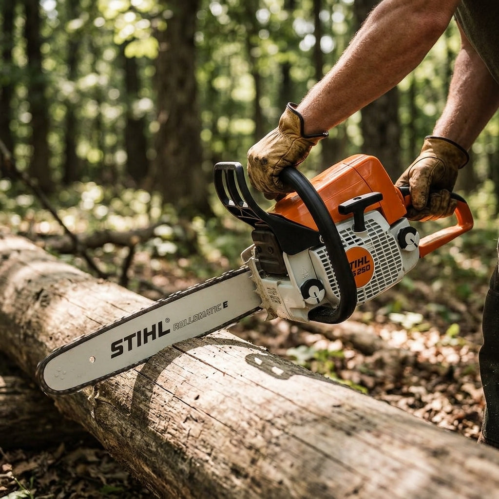 Gas-powered chainsaw — Estilo de Vida - Producto en Uso | Generated by Modelize
