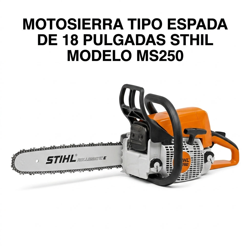 Gasoline chainsaw — Portada Principal - Estudio Blanco | Generated by Modelize