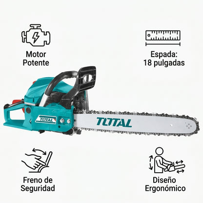 Gasoline chainsaw — Infografia de Caracteristicas | Generated by Modelize