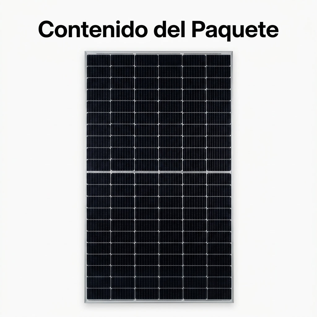 Monocrystalline Solar Panel — Contenido del Paquete - Vista Aerea | Generated by Modelize