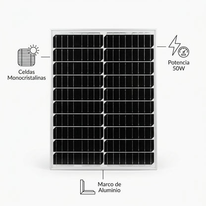 Monocrystalline Solar Panel — Infografia de Caracteristicas | Generated by Modelize