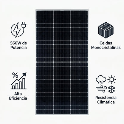 Panel Solar Monocristalino — Infografia de Caracteristicas | Generated by Modelize