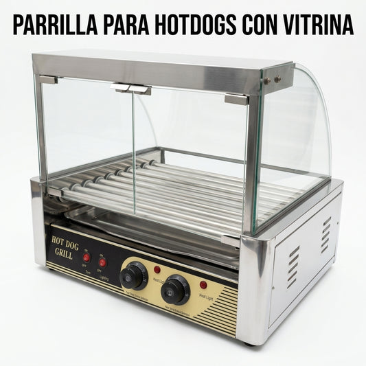 Commercial Hot Dog Roller Grill with Glass Case — Portada Principal - Estudio Blanco | Generated by Modelize