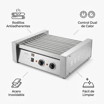 Commercial Hot Dog Roller Grill — Infografia de Caracteristicas | Generated by Modelize