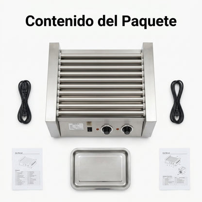 Industrial hot dog roller grill — Contenido del Paquete - Vista Aerea | Generated by Modelize