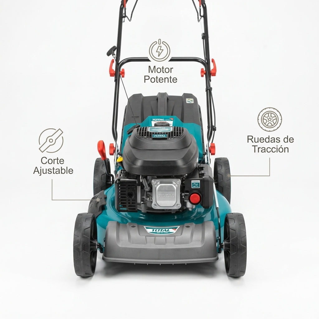 Gasoline lawn mower — Infografia de Caracteristicas | Generated by Modelize