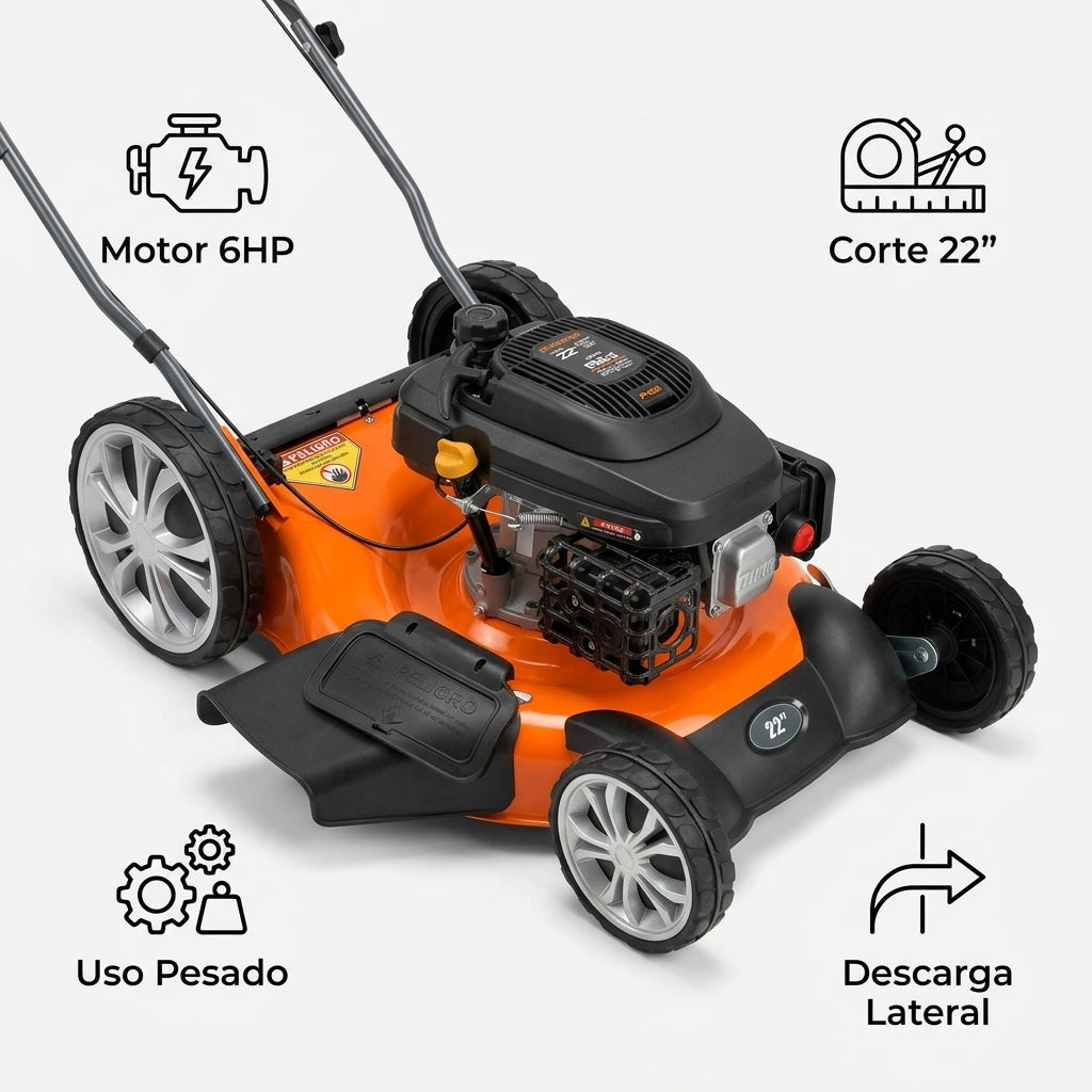 Gasoline Lawn Mower — Infografia de Caracteristicas | Generated by Modelize