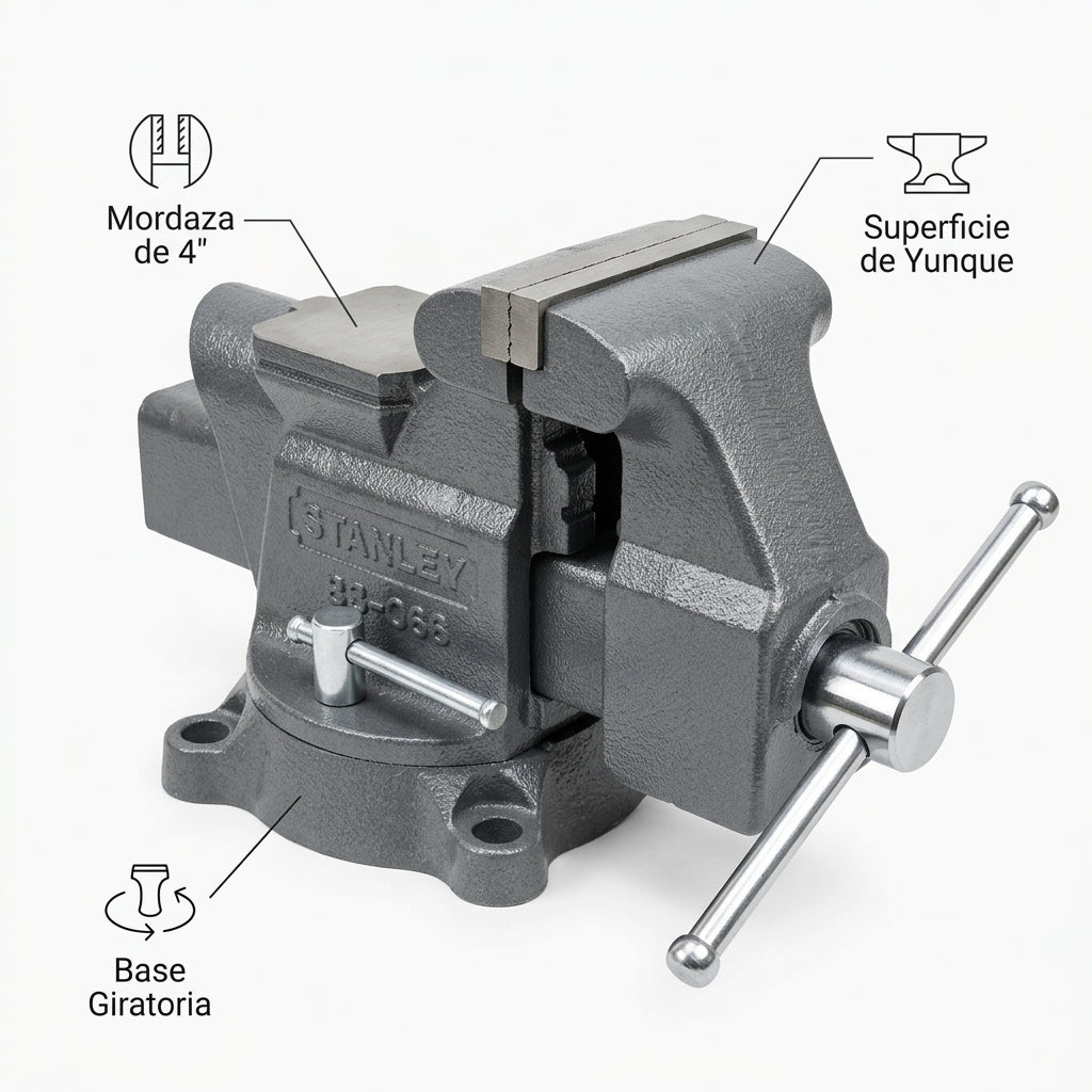 Bench Vise — Infografia de Caracteristicas | Generated by Modelize