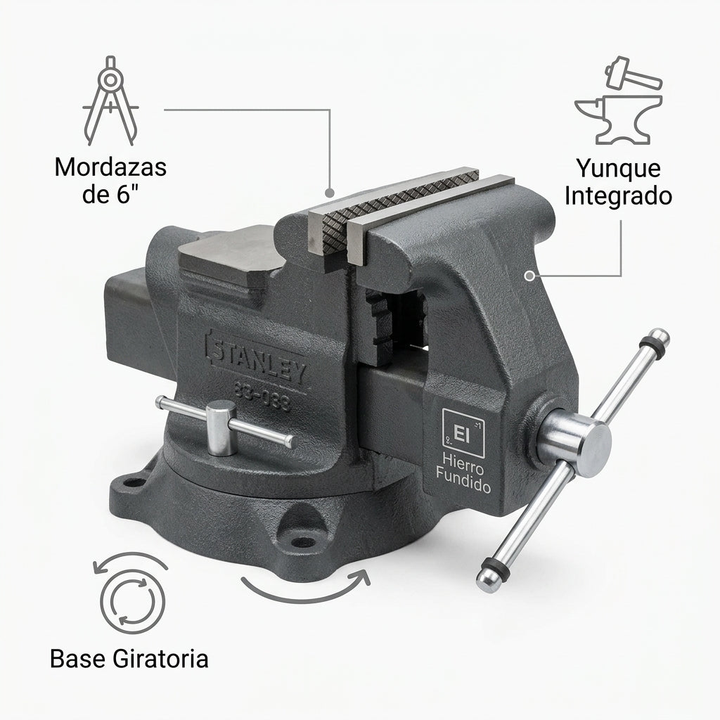 Bench Vise — Infografia de Caracteristicas | Generated by Modelize