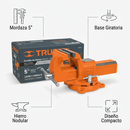 European style bench vise — Infografia de Caracteristicas | Generated by Modelize