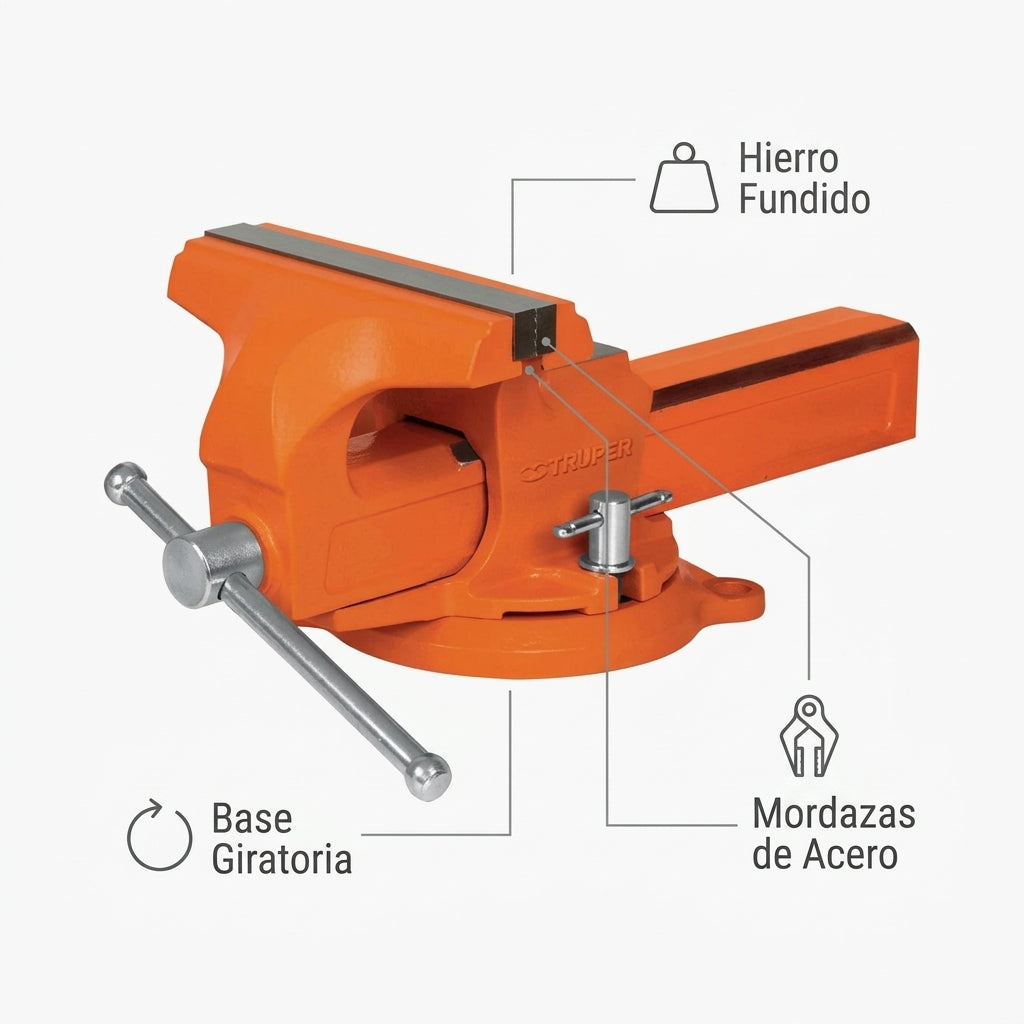 Bench Vise — Infografia de Caracteristicas | Generated by Modelize