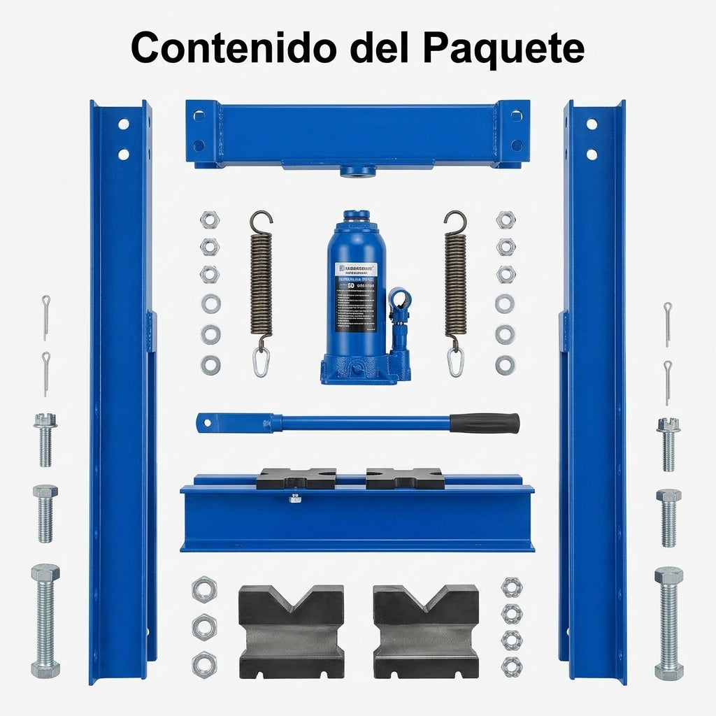 12-Ton Hydraulic Press — Contenido del Paquete - Vista Aerea | Generated by Modelize