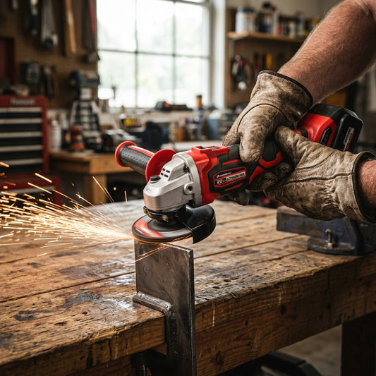 Cordless Angle Grinder — Estilo de Vida - Producto en Uso | Generated by Modelize
