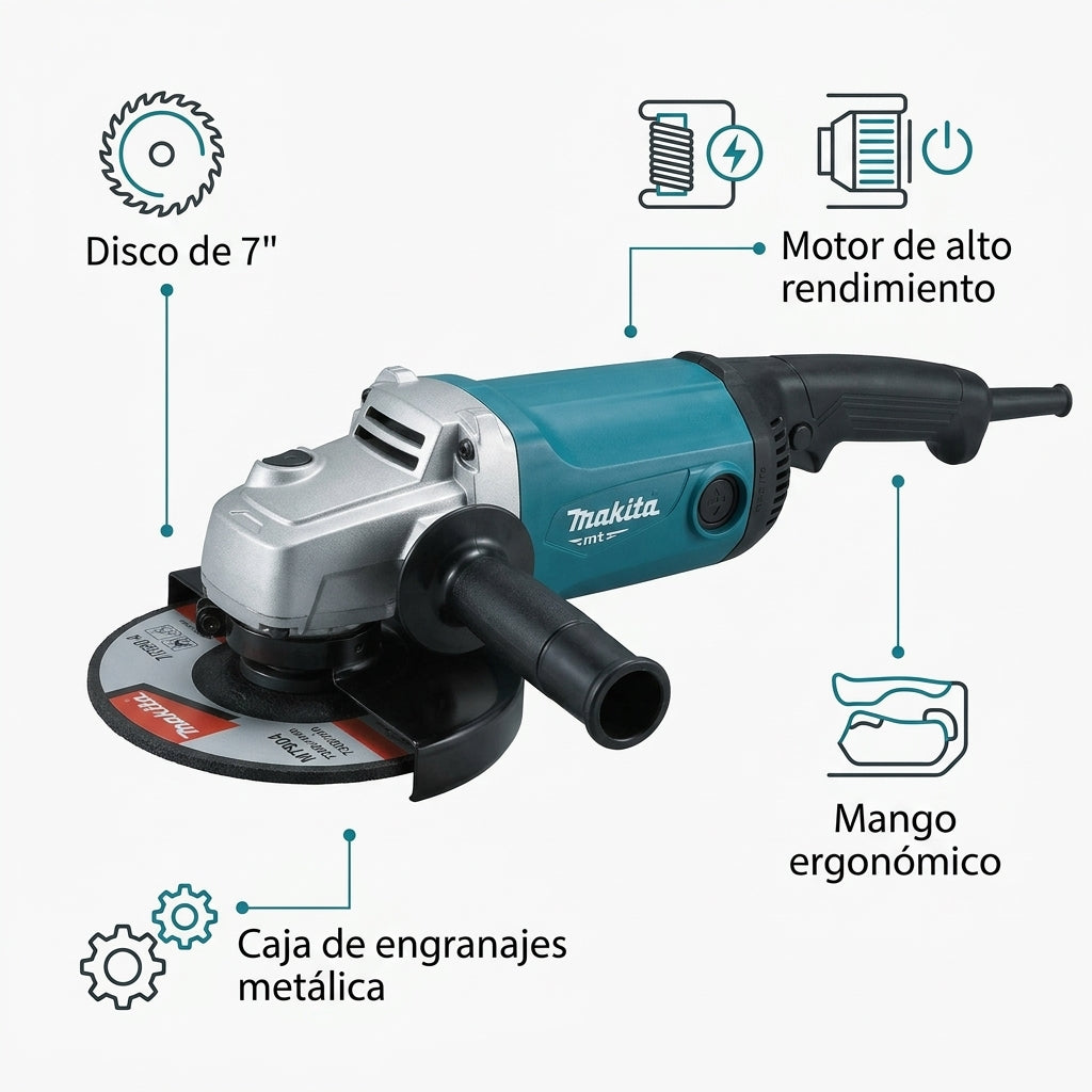 7-inch Angle Grinder — Infografia de Caracteristicas | Generated by Modelize