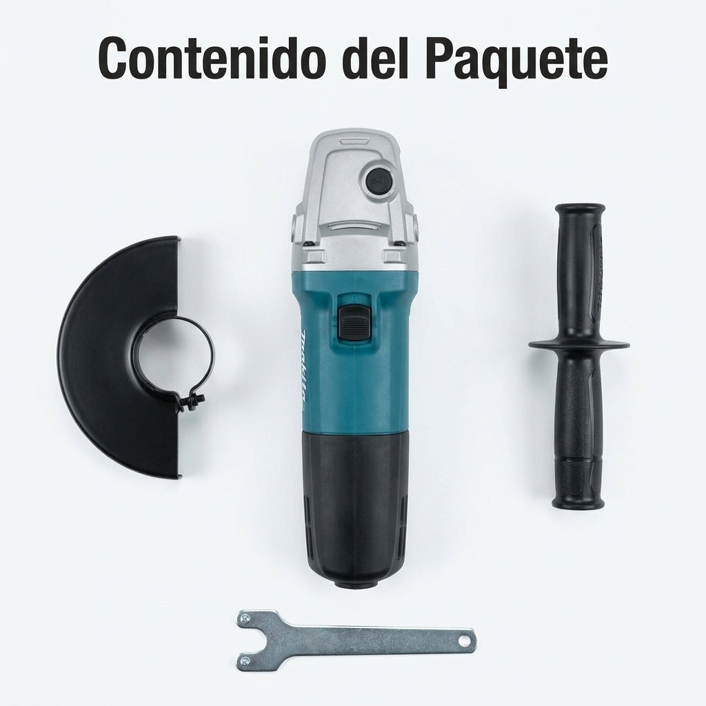 7-inch Angle Grinder — Contenido del Paquete - Vista Aerea | Generated by Modelize