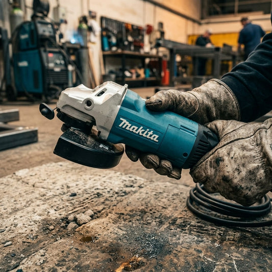9-inch angle grinder — Estilo de Vida - Producto en Uso | Generated by Modelize