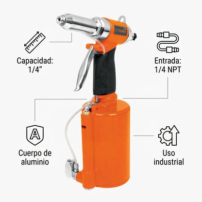 Pneumatic Riveter — Infografia de Caracteristicas | Generated by Modelize