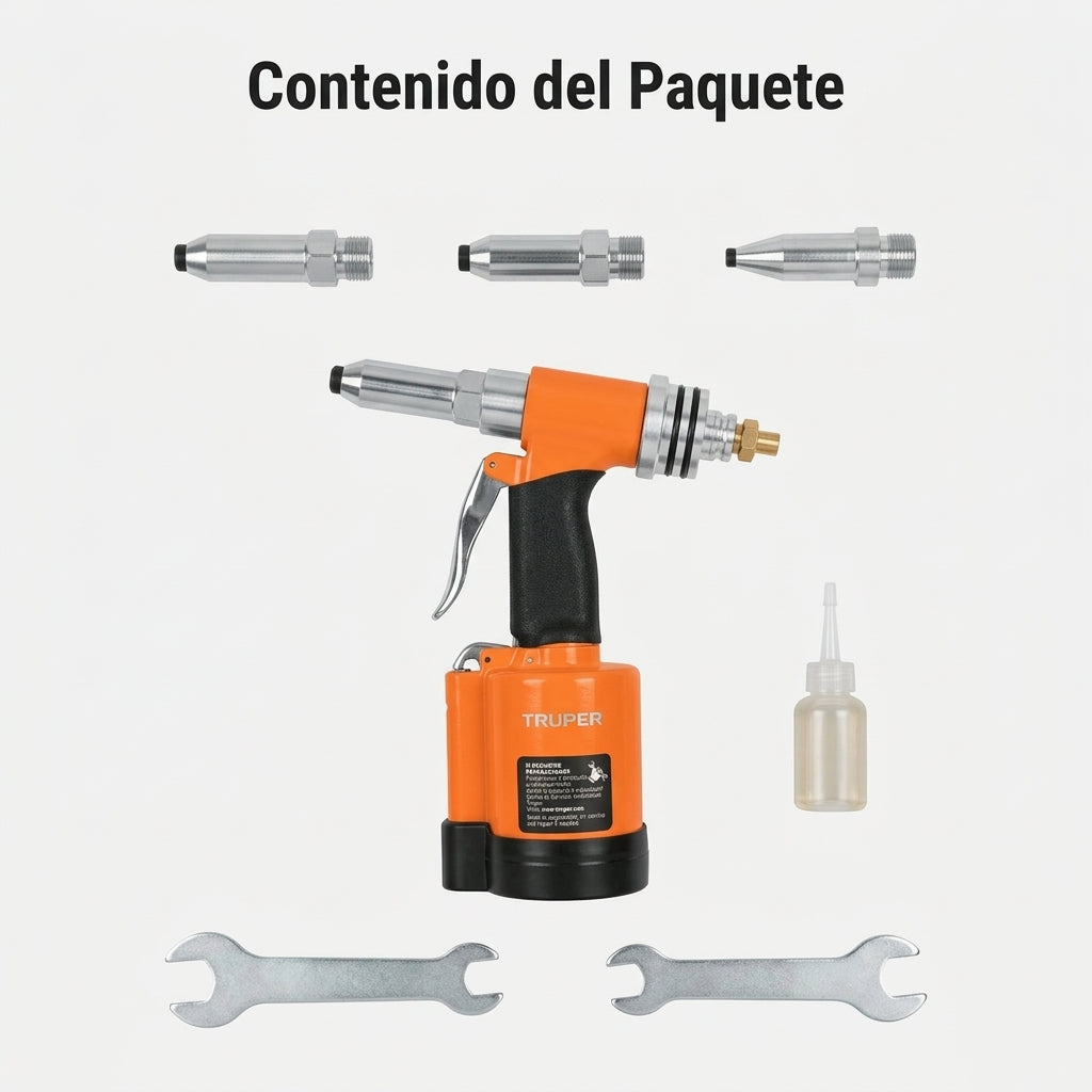 Pneumatic Riveter — Contenido del Paquete - Vista Aerea | Generated by Modelize