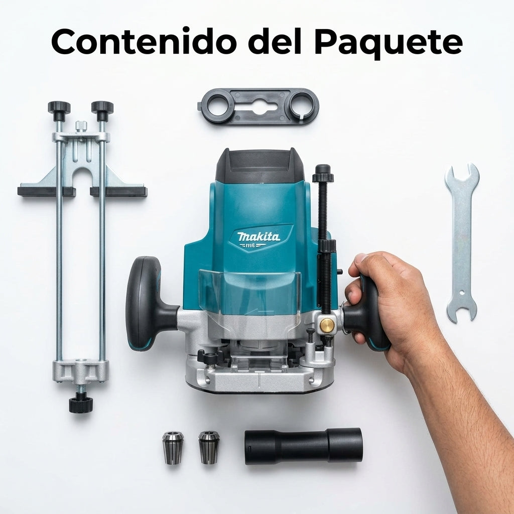 Plunge router — Contenido del Paquete - Vista Aerea | Generated by Modelize