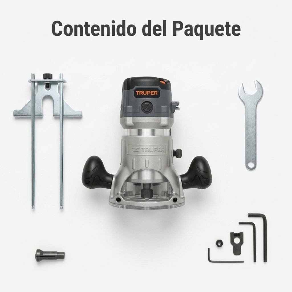 Industrial Router — Contenido del Paquete - Vista Aerea | Generated by Modelize