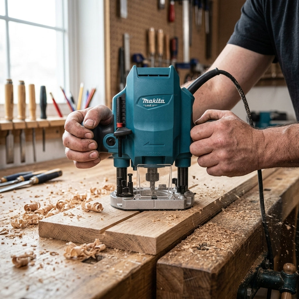Industrial Plunge Router — Estilo de Vida - Producto en Uso | Generated by Modelize