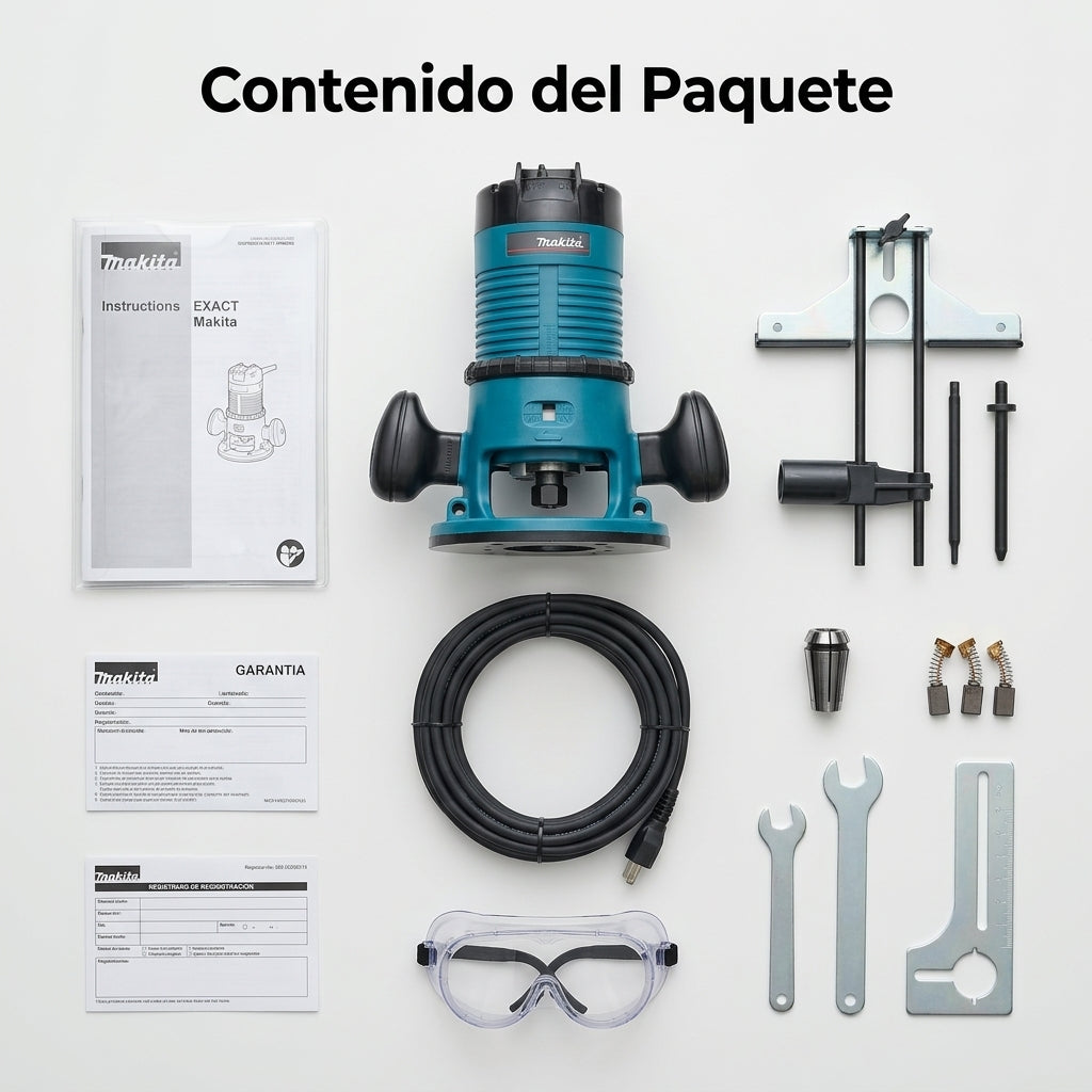 Industrial Power Router — Contenido del Paquete - Vista Aerea | Generated by Modelize