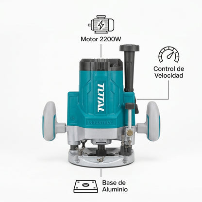 Industrial Plunge Router — Infografia de Caracteristicas | Generated by Modelize