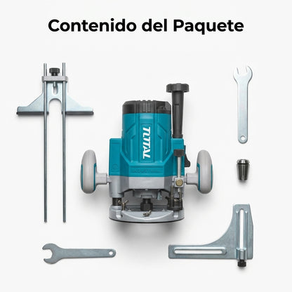 Electric Plunge Router — Contenido del Paquete - Vista Aerea | Generated by Modelize