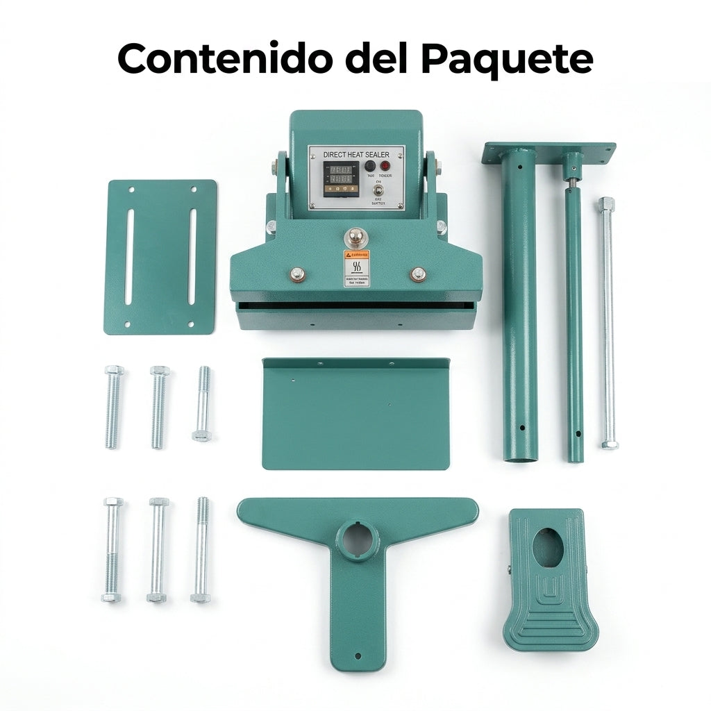 Pedestal heat sealer — Contenido del Paquete - Vista Aerea | Generated by Modelize