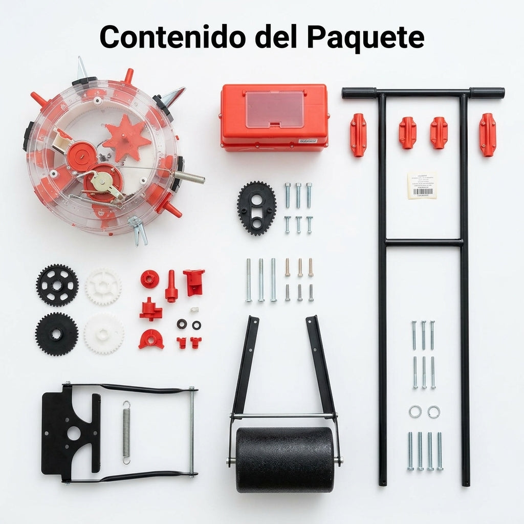 Manual Seeder — Contenido del Paquete - Vista Aerea | Generated by Modelize
