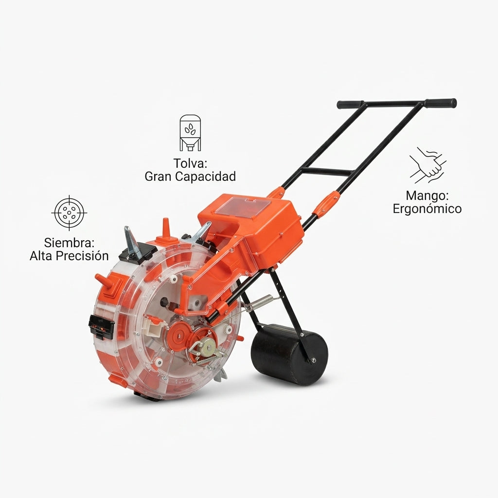 Manual seeder tool — Infografia de Caracteristicas | Generated by Modelize