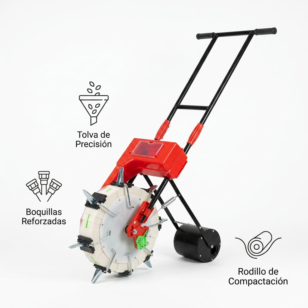 Manual push seeder — Infografia de Caracteristicas | Generated by Modelize