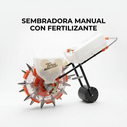 Manual seeder and fertilizer machine — Portada Principal - Estudio Blanco | Generated by Modelize