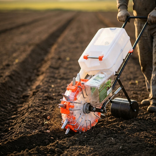 Manual seeder and fertilizer spreader — Estilo de Vida - Producto en Uso | Generated by Modelize
