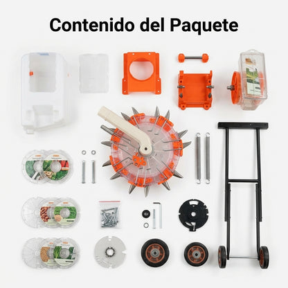 Manual seeder and fertilizer machine — Contenido del Paquete - Vista Aerea | Generated by Modelize