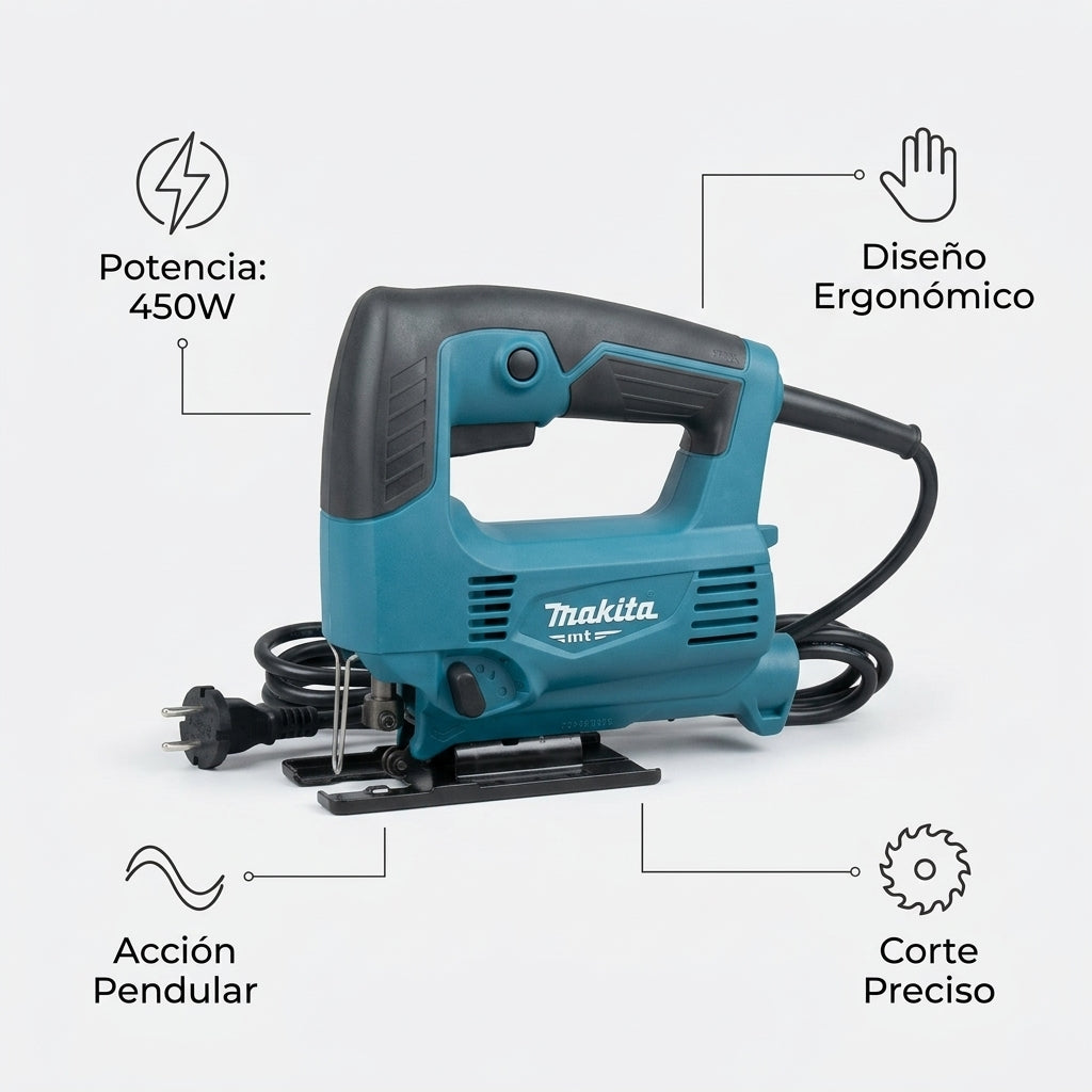 Corded Jigsaw — Infografia de Caracteristicas | Generated by Modelize