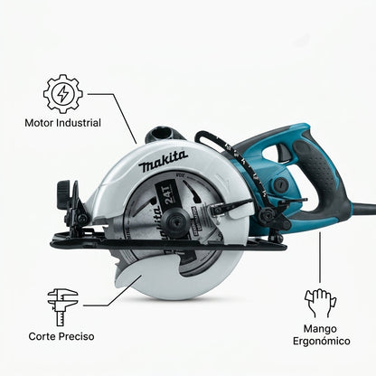 Industrial Circular Saw — Infografia de Caracteristicas | Generated by Modelize