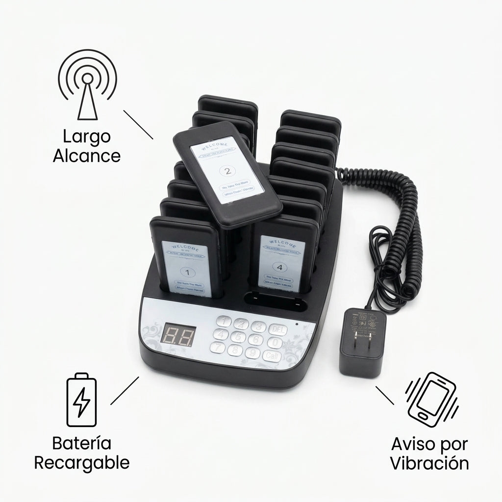 Wireless guest paging system — Infografia de Caracteristicas | Generated by Modelize