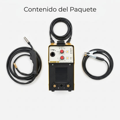 Inverter MIG/MMA welding machine — Contenido del Paquete - Vista Aerea | Generated by Modelize