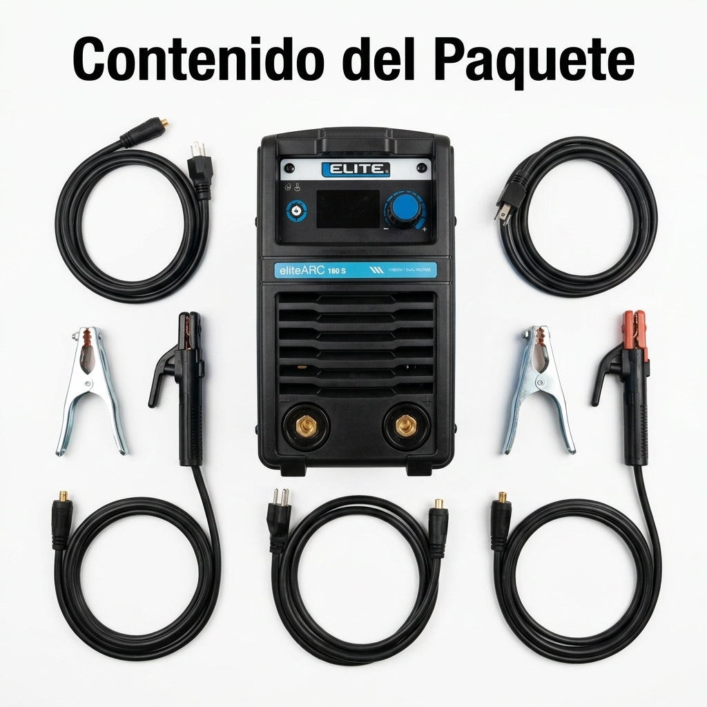 Inverter Welding Machine — Contenido del Paquete - Vista Aerea | Generated by Modelize